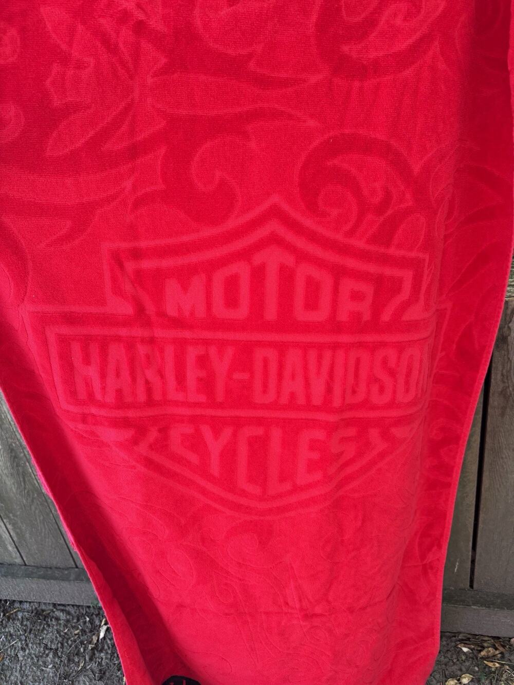 *SET OF 2*Harley-Davidson Cotton Towels 52x28 Red/Black Motorcycle Bath